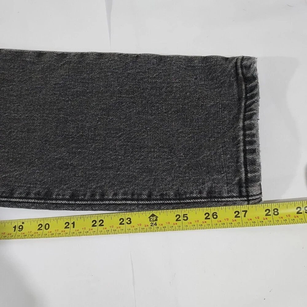 Levis 501 Jeans Button Fly  28"w 27.5"L Washed Black Denim Cotton Brass Rivited - Picture 9 of 16